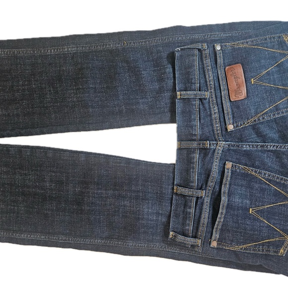 Wrangler Retro Jeans Mens 30x32 Slim Bootcut Dark Wash Western Cowboy Style - Picture 8 of 8